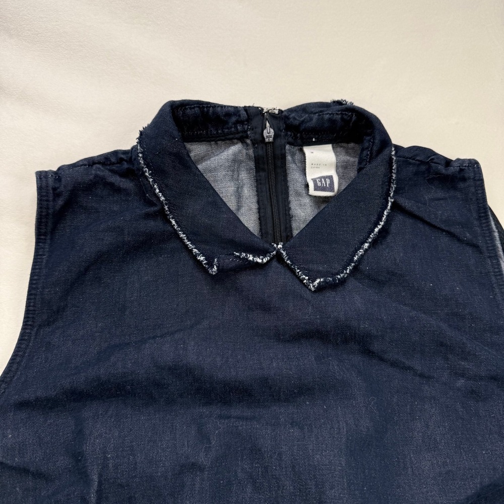 Gap Womens Blue Denim Sleeveless Peter Pan Collar Shift Dress Size M Indigo - Picture 7 of 16